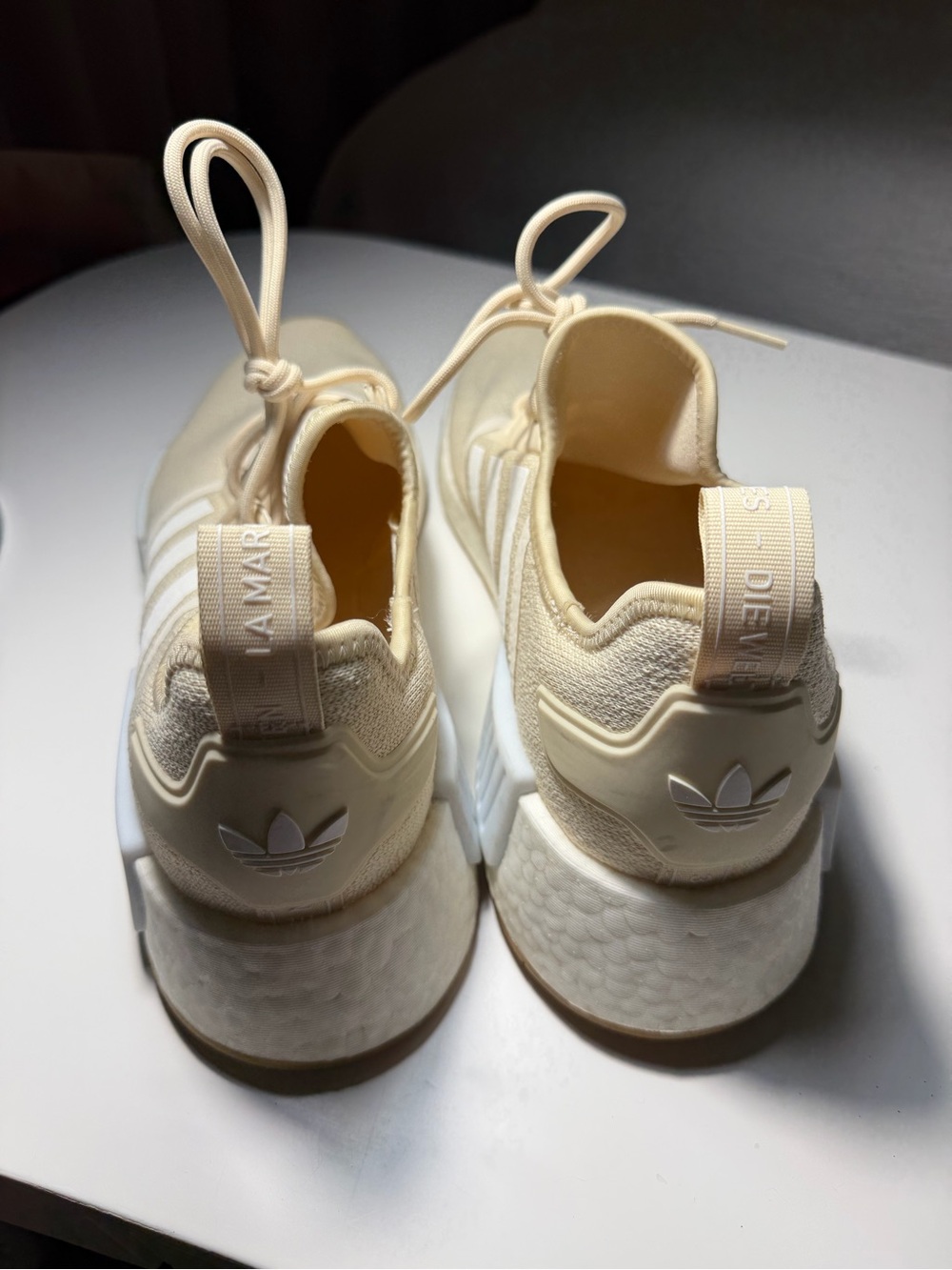 adidas Men's Cream Knit Sneakers - Picture 2 of 3